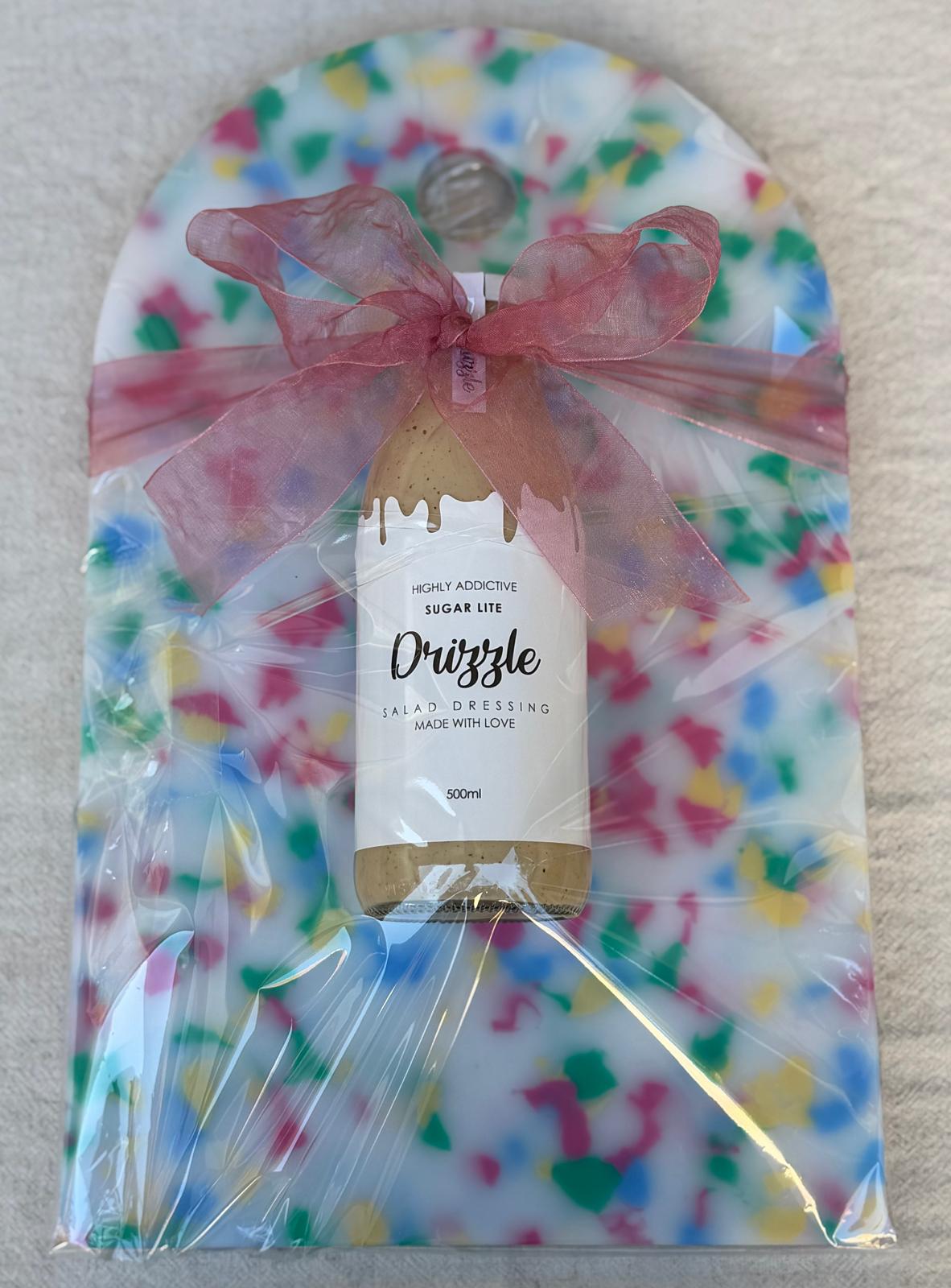 Gift Set - Confetti Chopping Board with 500ml Sugar Lite Drizzle