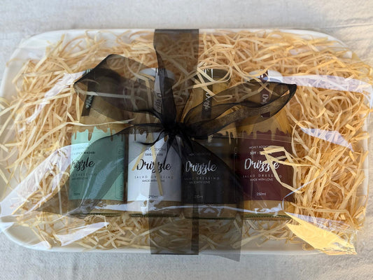 Gift set - Platter with 4 x 250ml Drizzle Bottles